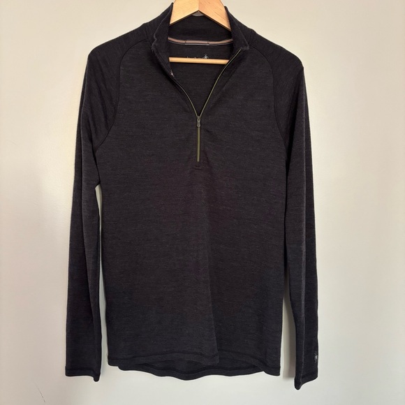 Smartwool‎ Men's Merino Base Layer 1/4 Zip in Dark Heathered Gray Men’s Size L